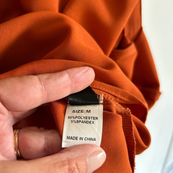 SHEIN Burnt Orange Batwing Blouse - Picture 5 of 5